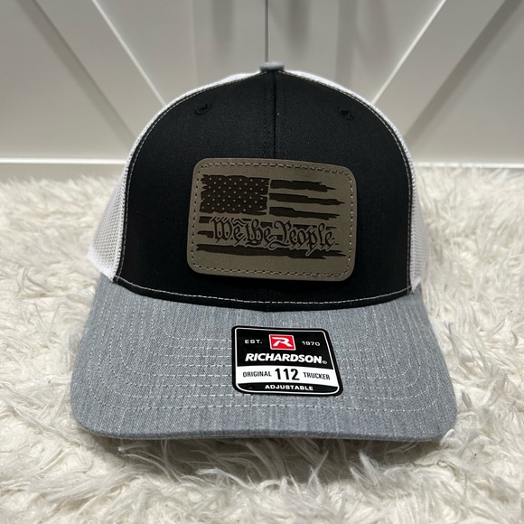 Trucker SnapBack Richardson 112 Hat. We the people Flag. - Picture 2 of 2
